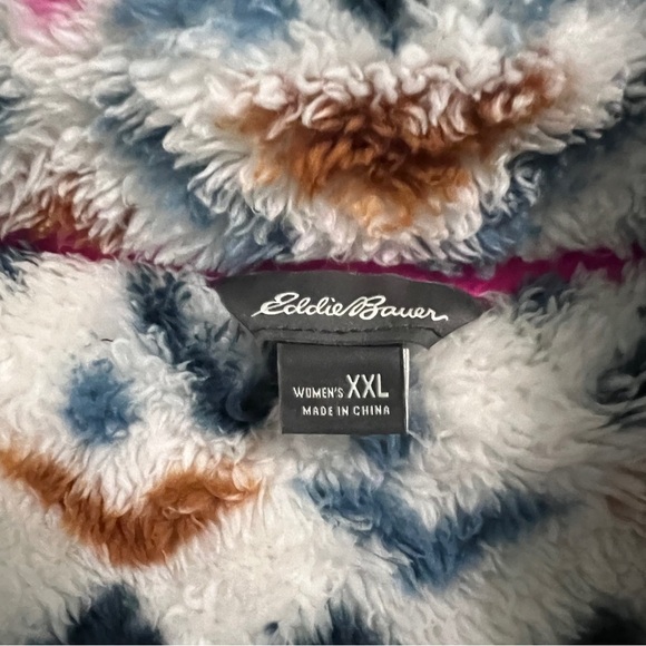 Eddie Bauer Multicolor Aztec Patterned 1/2 Zip Fleece Pullover Size XXL - Picture 4 of 8
